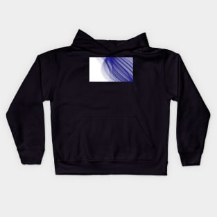 Abstract wave and curved lines illustration blue and white Kids Hoodie